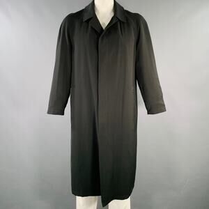 SANYO Size L Black Polyester Hidden Buttons Coat